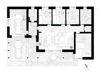 Keturšlaitis, vieno aukšto namo projektas Daiva- modernus, nedidelis | NPS Projektai