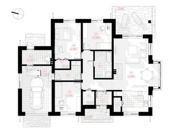 Vieno aukšto gyvenamasis namas, dvišlaičiu stogu, su trimis kambariais Sofija | NPS Projektai