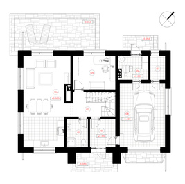 Ekonomiškas, išvaizdus, A+ energinio efektyvumo klasės dviejų aukštų gyvenamasis namas Lauras | NPS Projektai