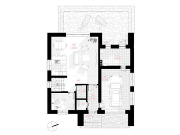 Modernus dviejų aukštų namas Eiva puikus sprendimas jaunatviškai 4 – 5 asmenų šeimai | NPS Projektai